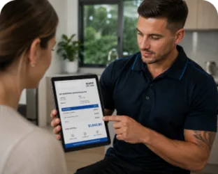 Going through the estimate with a Homebush customer
