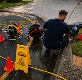 Repairing a burst drain pipe at a Homebush home